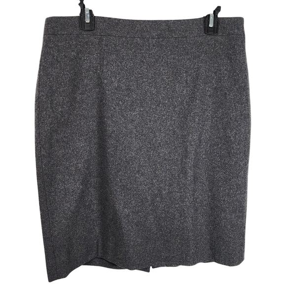 J. Crew Womens Pencil Skirt Double Serge Wool Knee Length 12 Gray Zip Academia - Picture 1 of 11